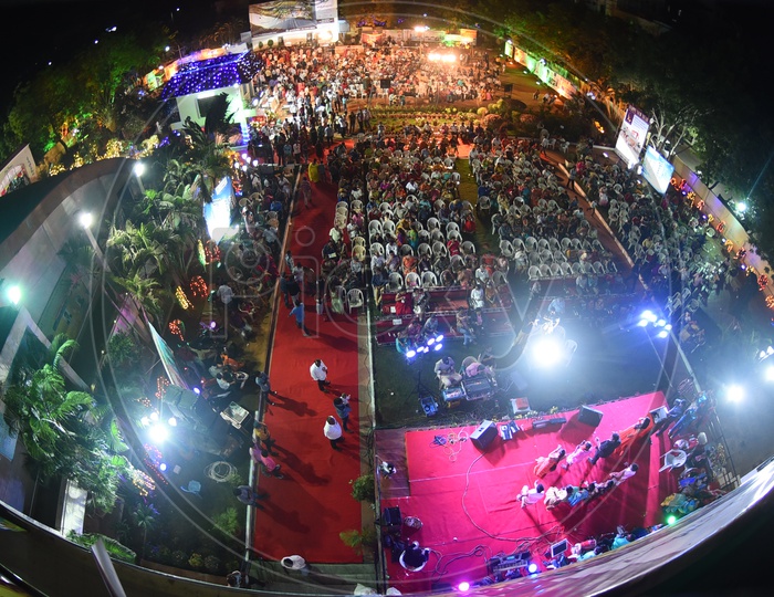 Aerial View Of Party Gathering