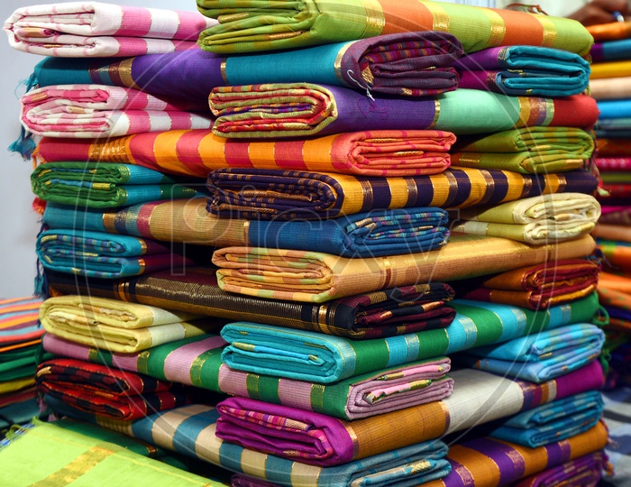 Handloom sarees at display