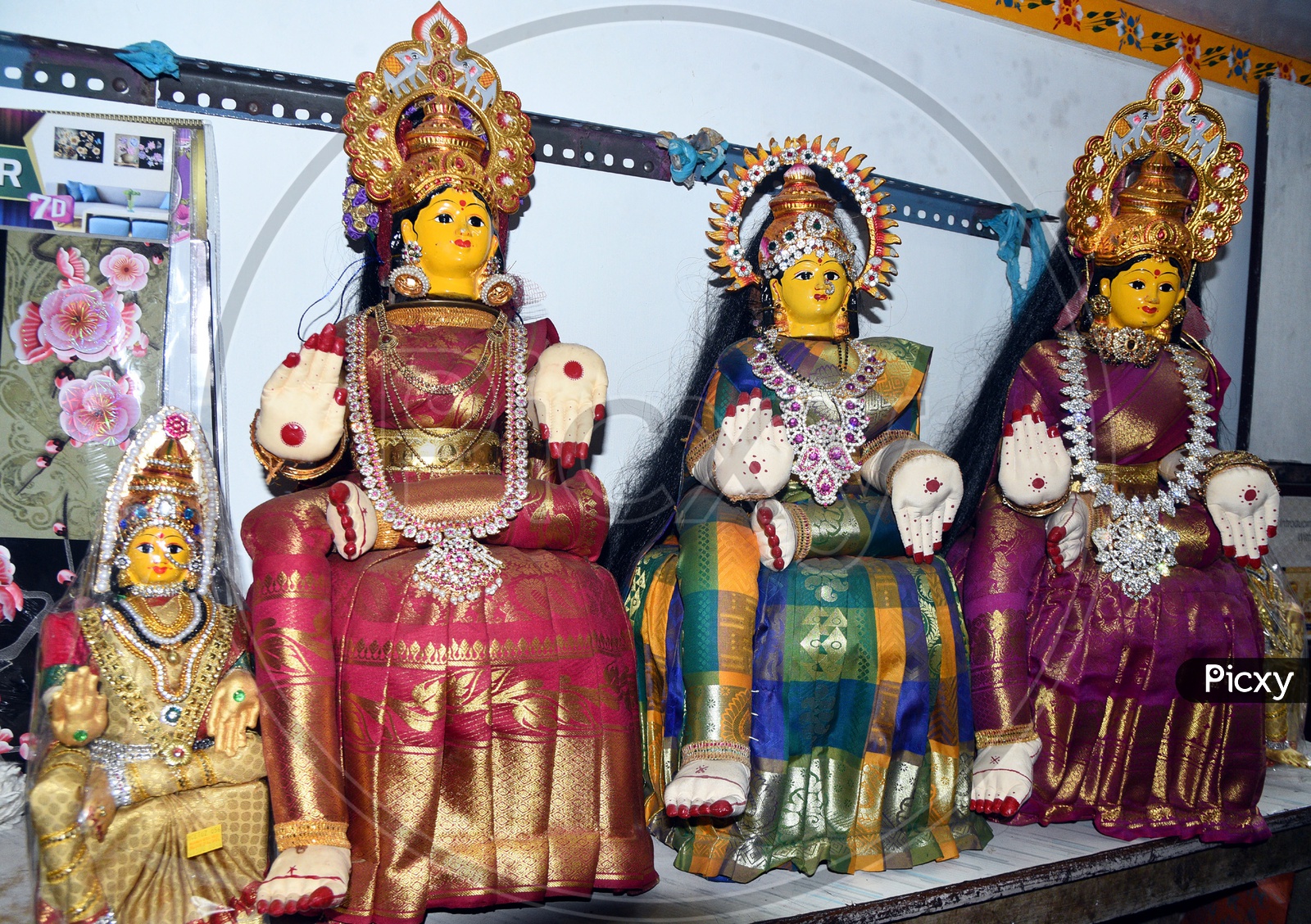 Decorated Indian Hindu Goddess Statues
