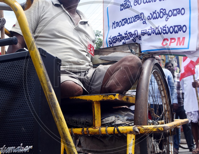 Handicapped Man during a protest