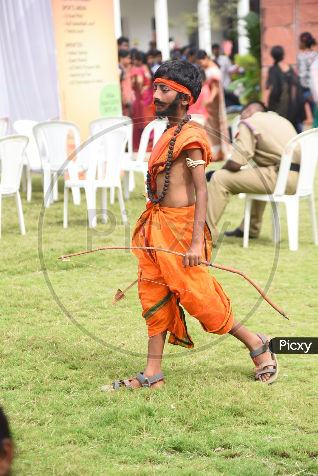 Boy dressed up as Alluri Sitarama Raju