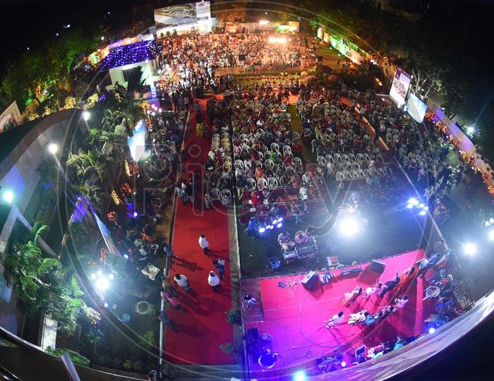 Aerial View of Party Gathering
