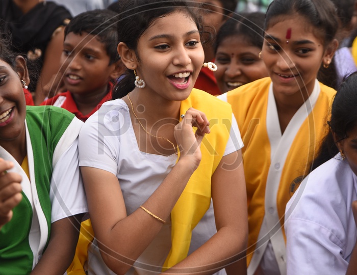 Girls performing a dance as part of Balotsav at Vijayawada