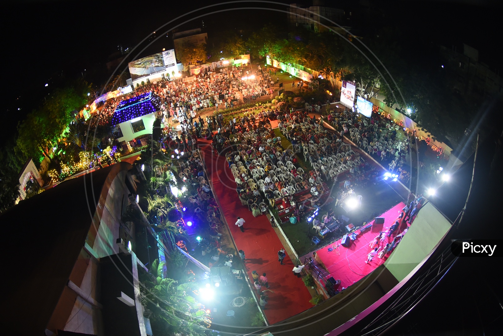 Aerial View of Party Gathering
