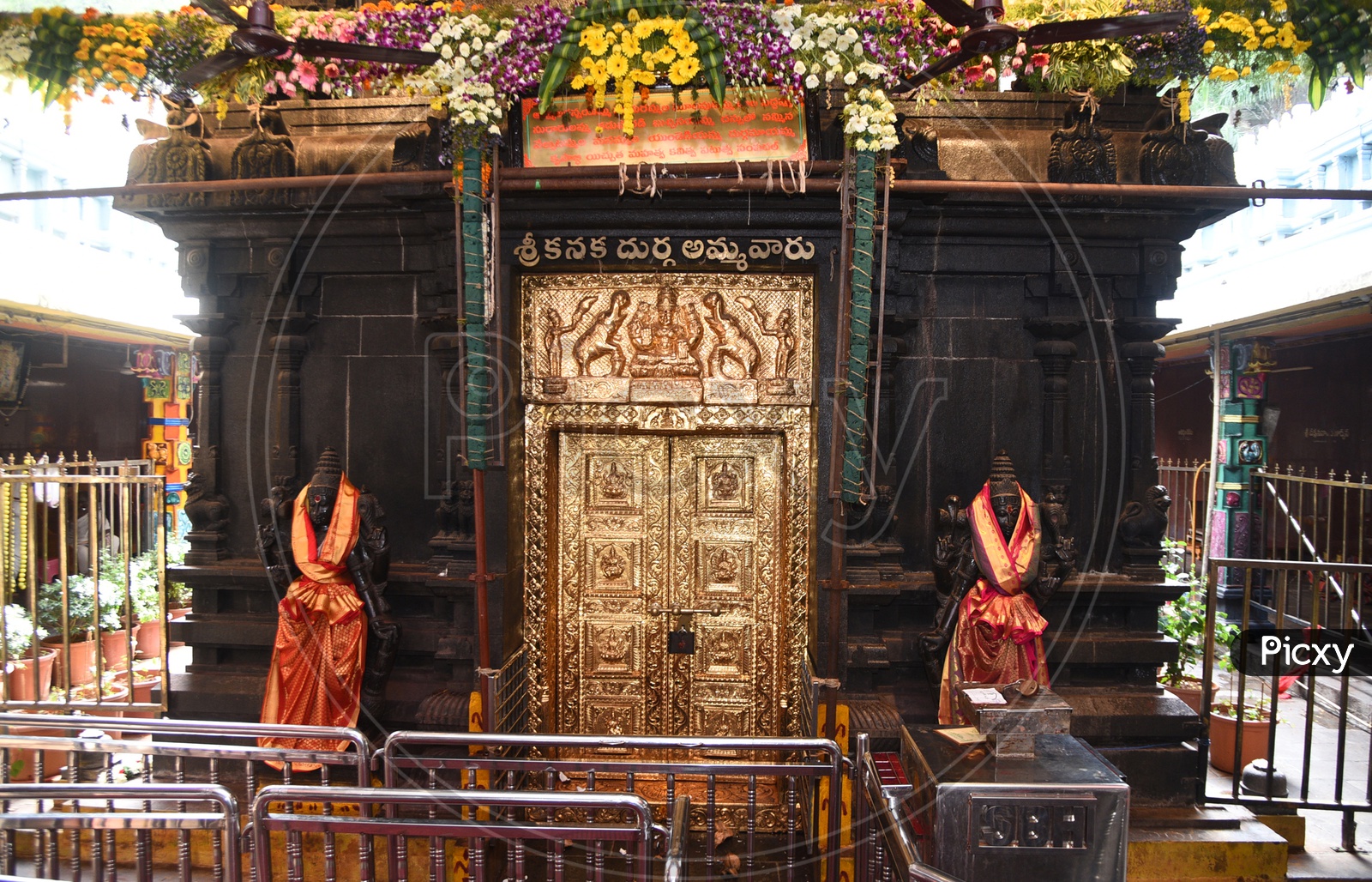 Image of Gold Plated door of Vijayawada Kanaka Durga Temple ...