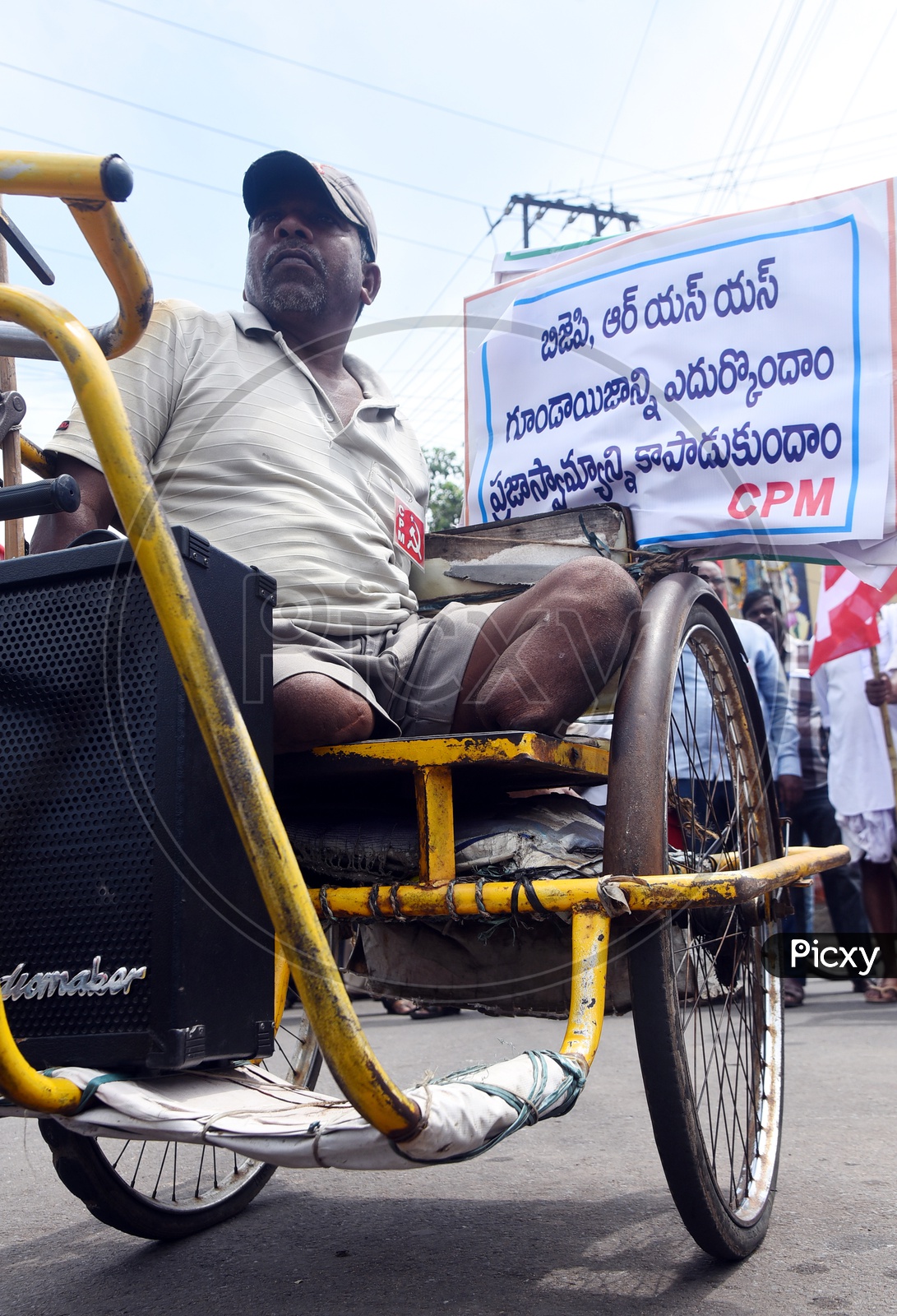 Handicapped Man during a protest