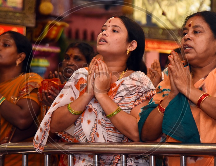 Devotees during worship