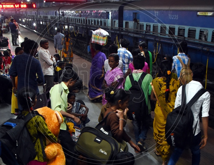 People at Vijayawada railway station