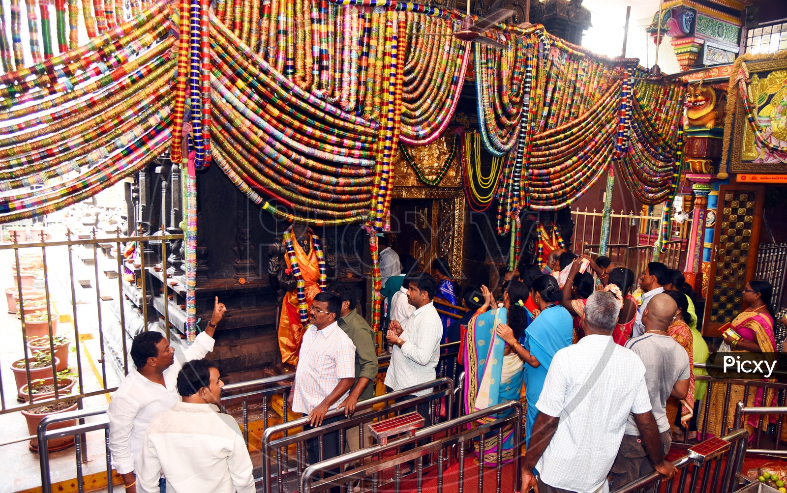 Devotees in temple
