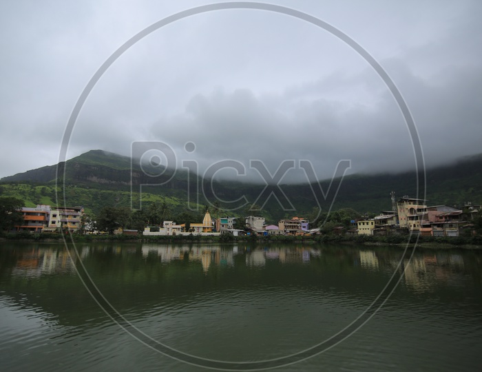 Reflection Of Western Ghats in a Pond Water