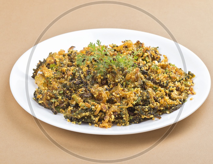 Bitter gourd fry with spices and herbs