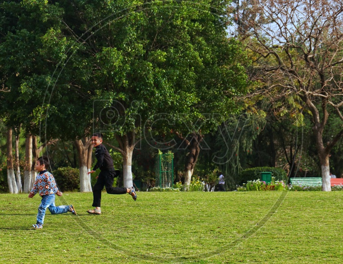 Kids playing in the park