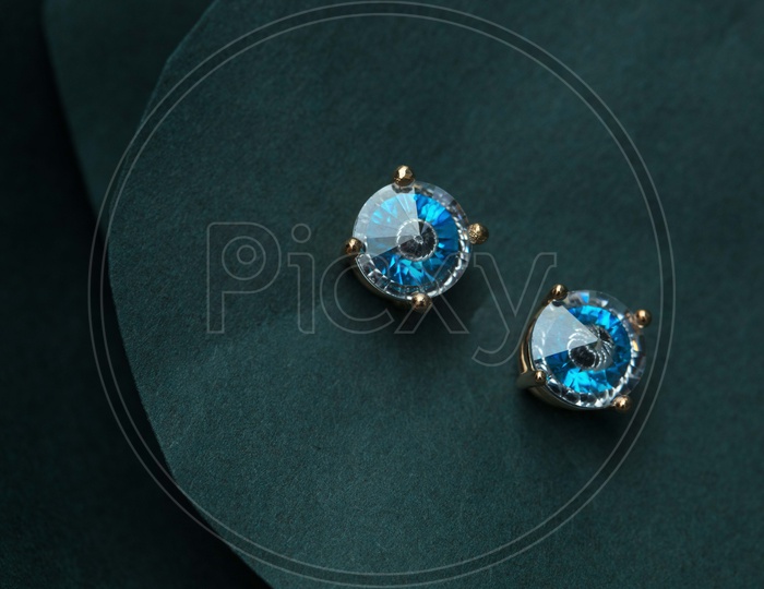 Blue stone earrings