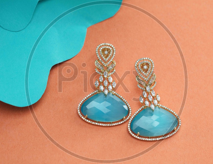 Blue crystal earrings