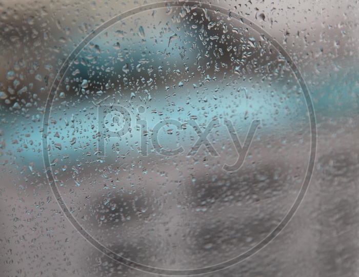Water droplets on the glass