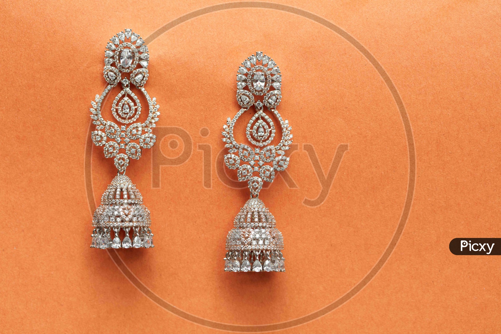 Traditional white stone earrings