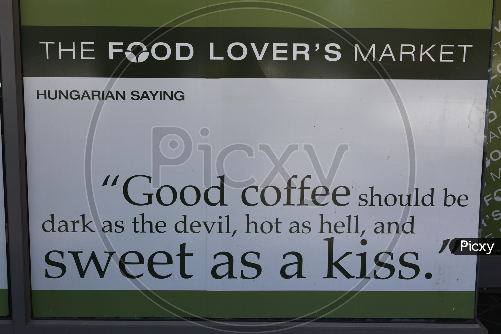 Food Lover's Market welcome board