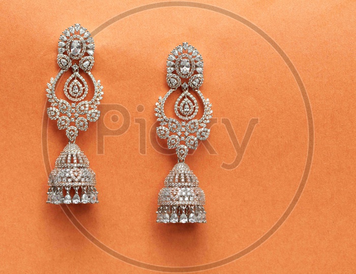 Traditional white stone earrings