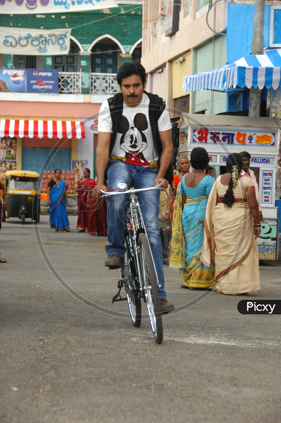 Tollywood actor Pawan Kalyan on cycle