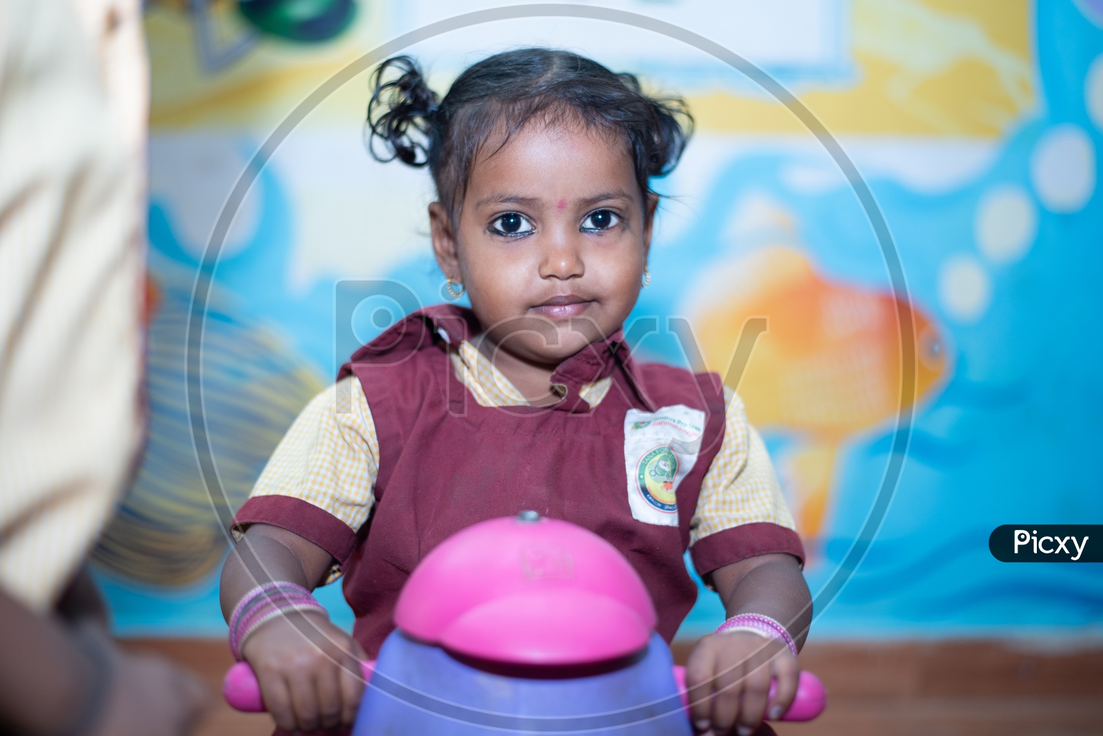 Student having play time in an Anganwadi center