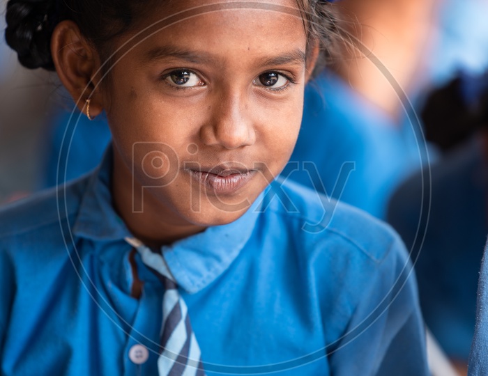 Smiling primary government school student