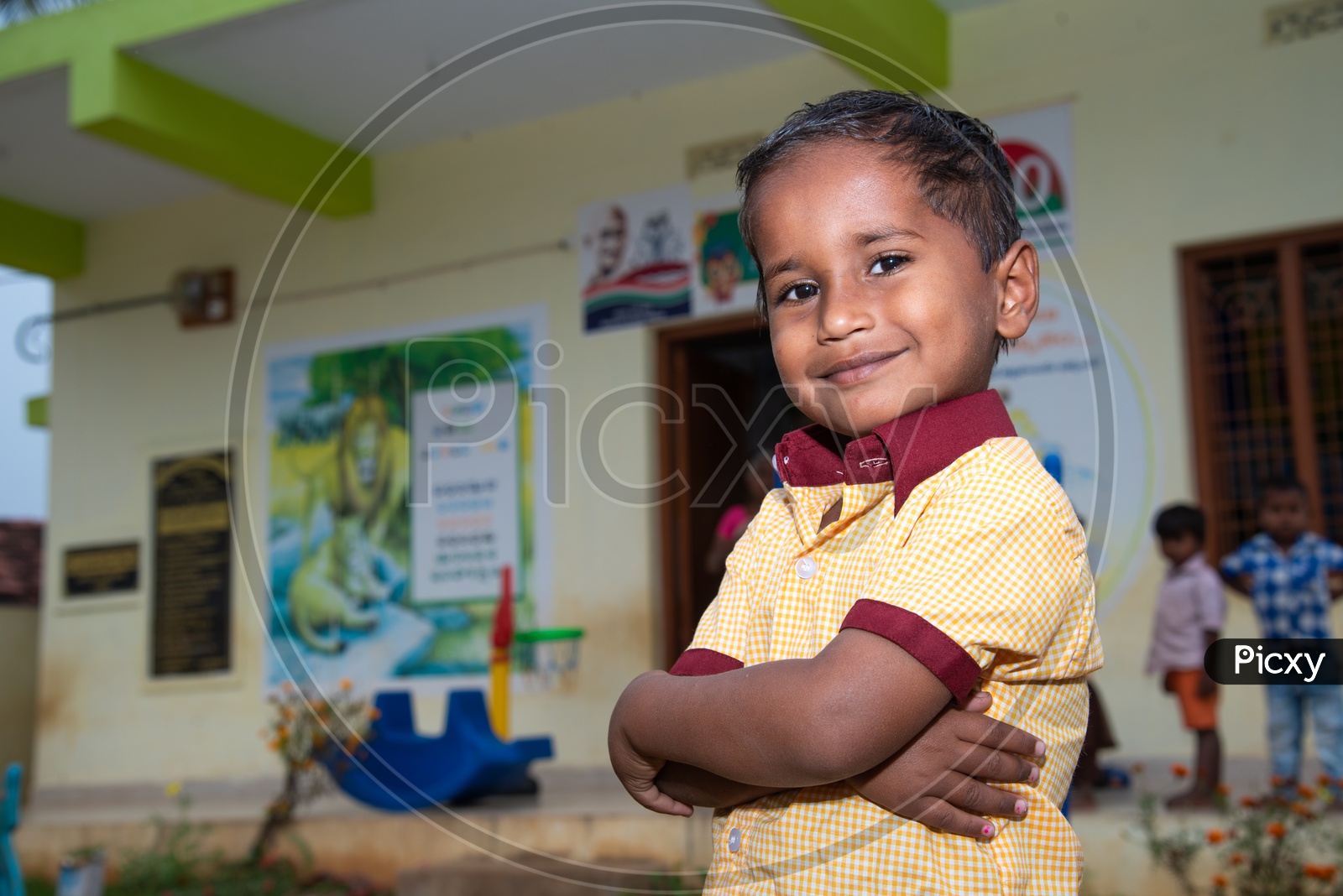 Smiling Anganwadi student