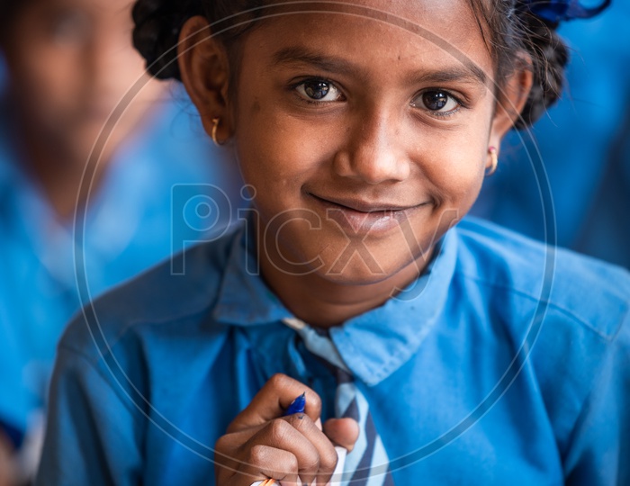 Smiling primary government school student