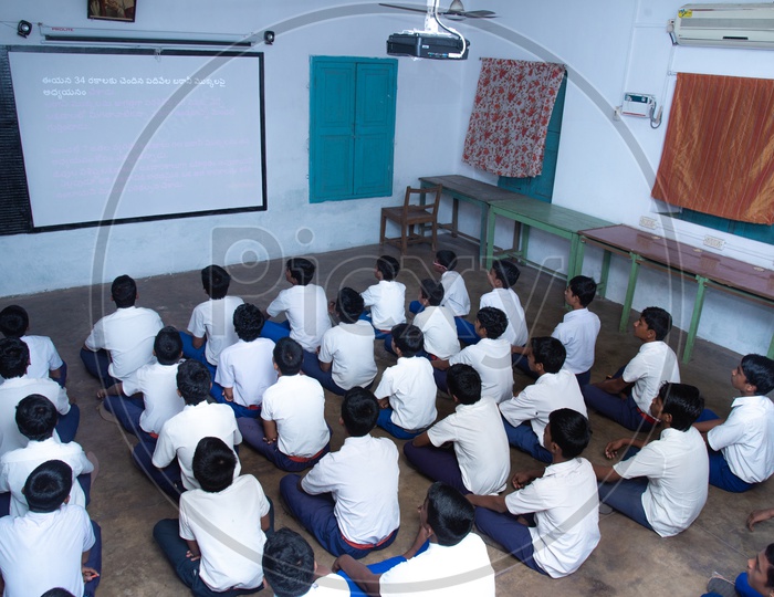 Students in a digital classroom