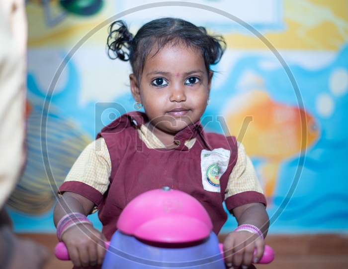 Student having play time in an Anganwadi center
