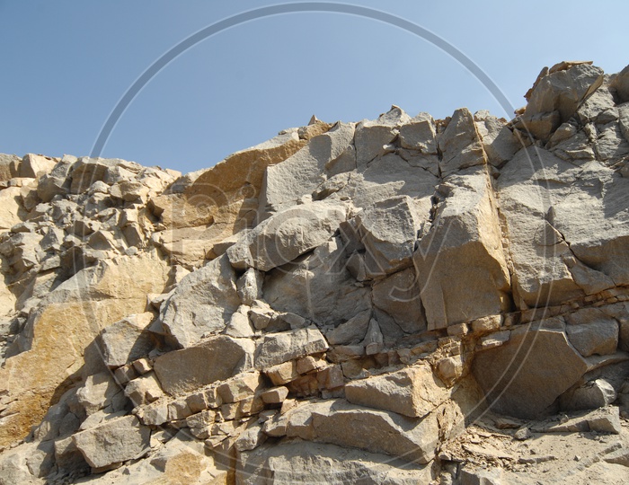 Massive boulders of Granite Open cast quarry