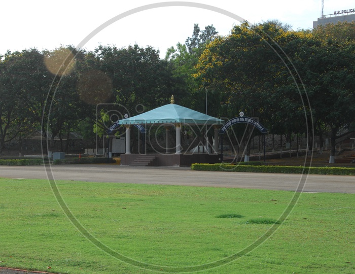 Gazebo in front of the Police Academy
