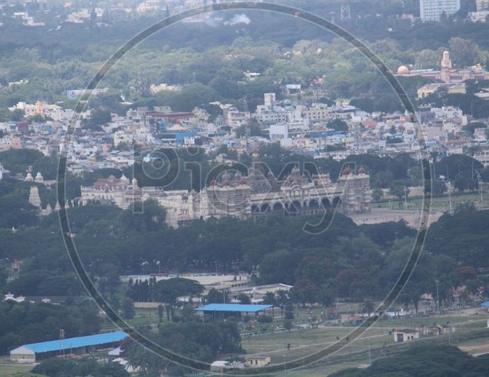 Mysuru palace top view from Hill