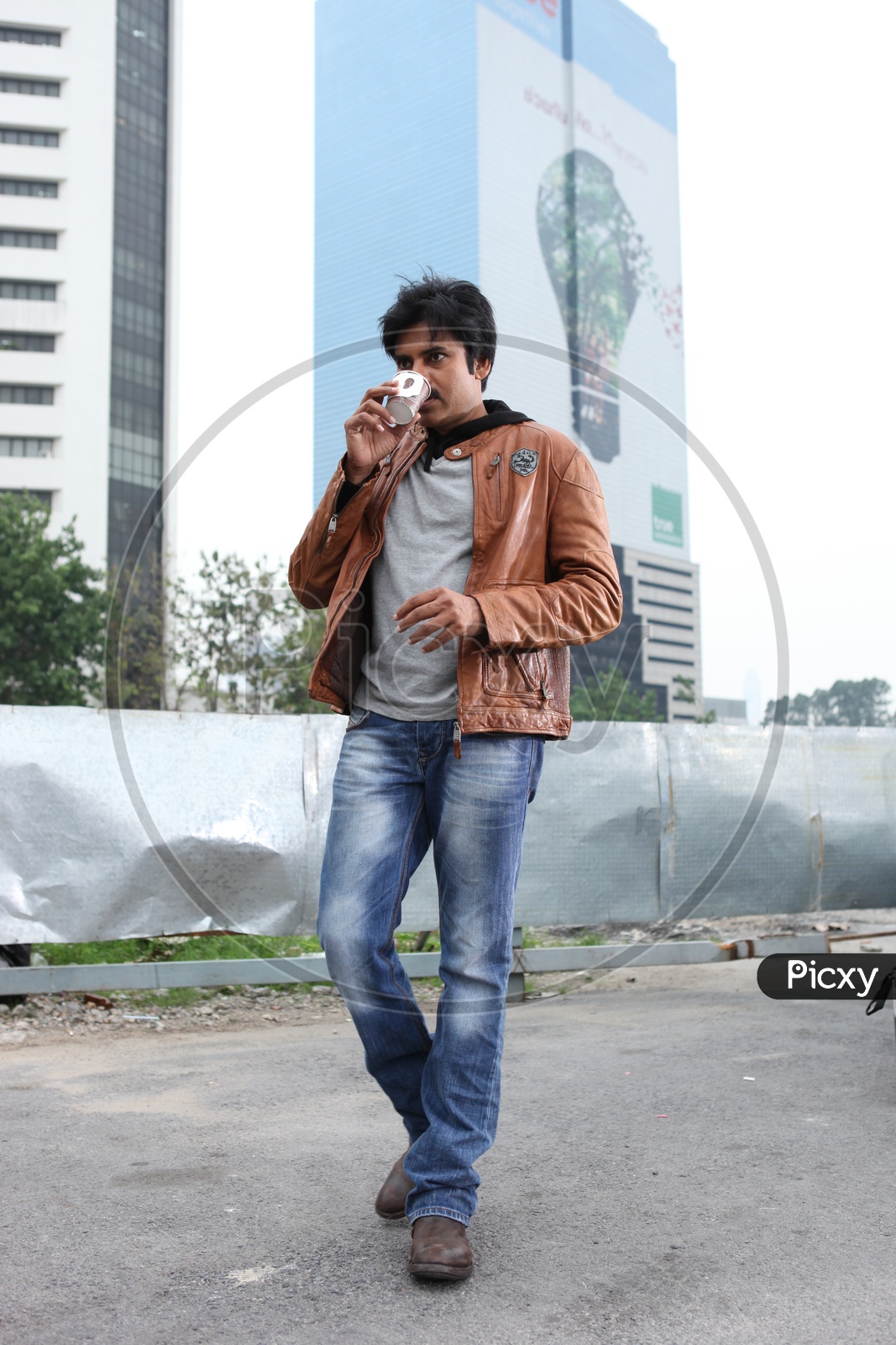 Tollywood Movie Actor Pawan Kalyan drinking coffee