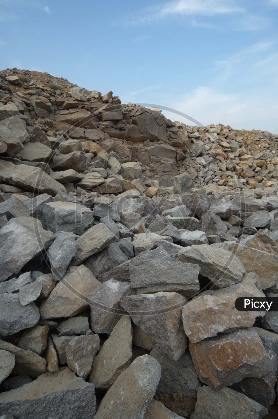 Disintegrated Granite Rocks alongside the mountain