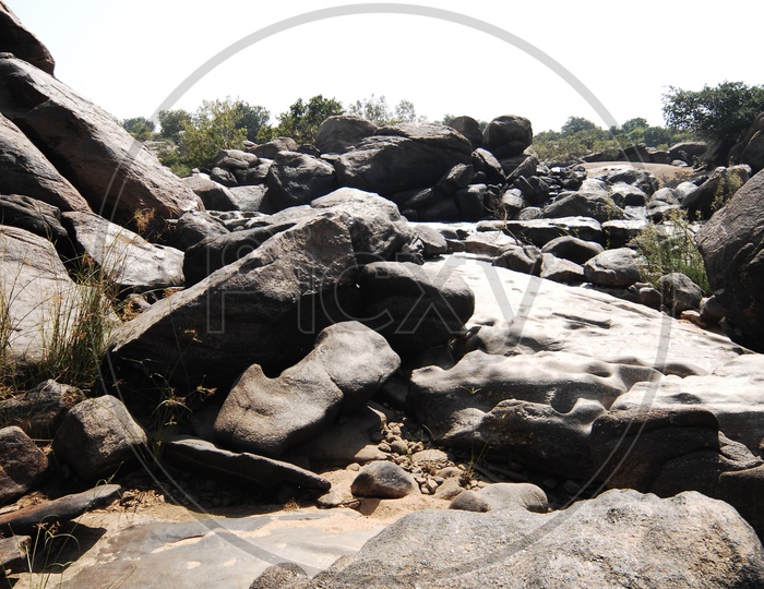 Different sizes of Granite Boulders