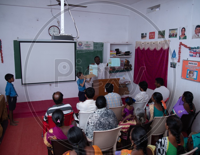 Parents meeting in primary government school, Vommavaram