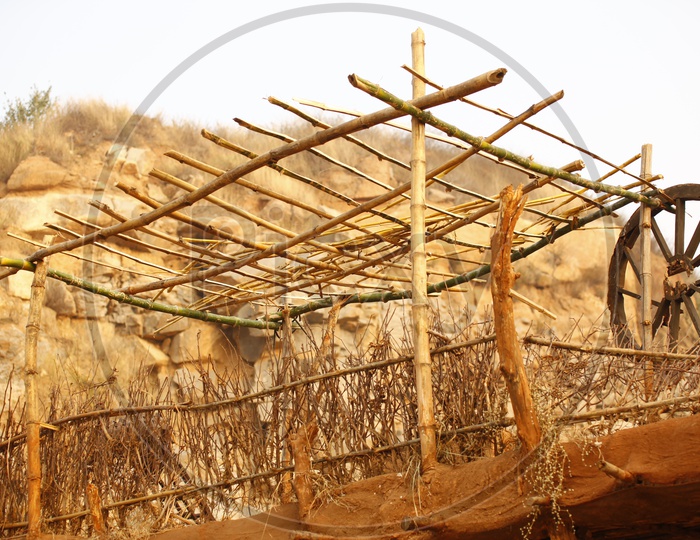 Roof structure using bamboo poles