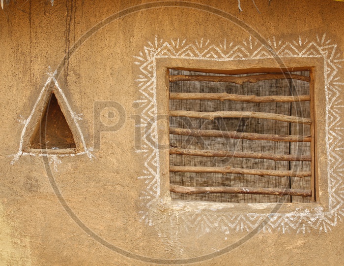 Window of a thatched mud hut
