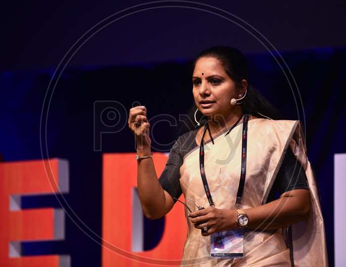 Kalvakuntla Kavitha, Member of Parliament, Nizamabad speaking at a TEDx Event in MVSR Engineering College