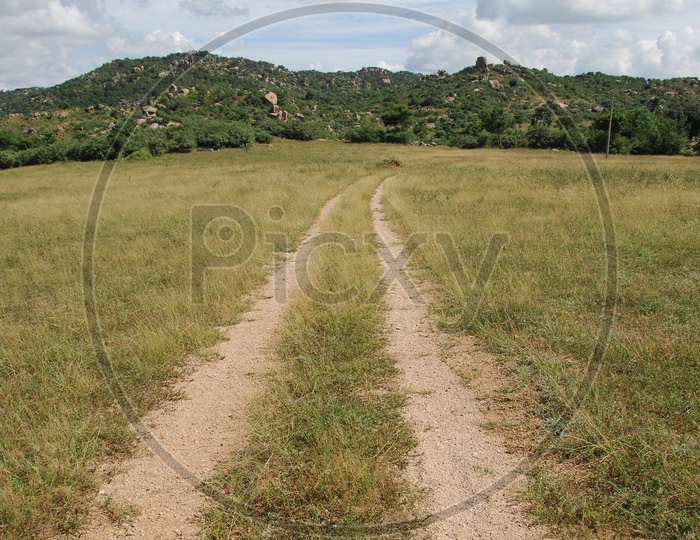 Barren Lands with a roadway
