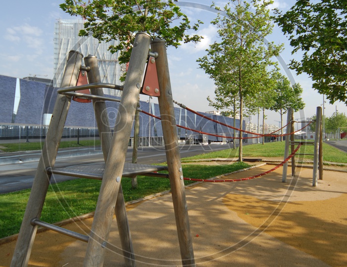 Rope walk in a play ground