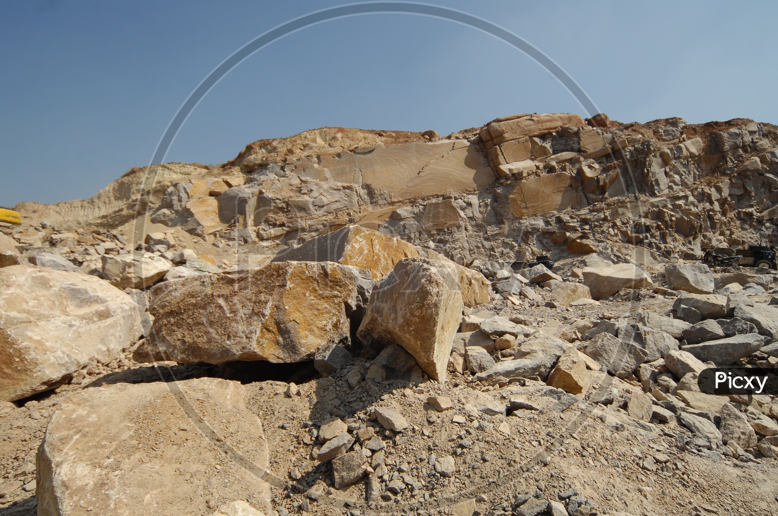 Granite rock open cast quarry