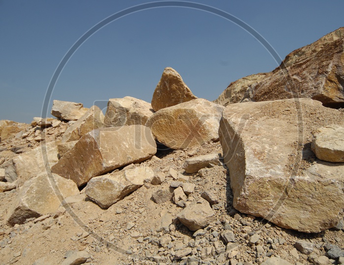 Massive Granite Boulders of a Quarry