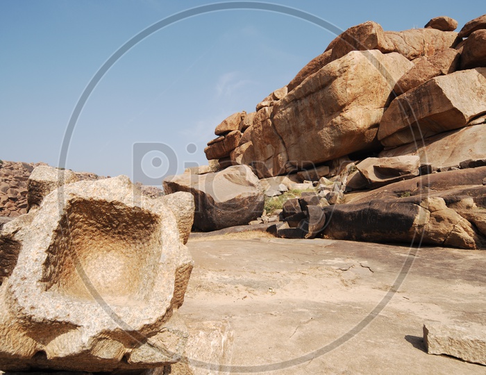 Boulders of Hampi and the temple ruins