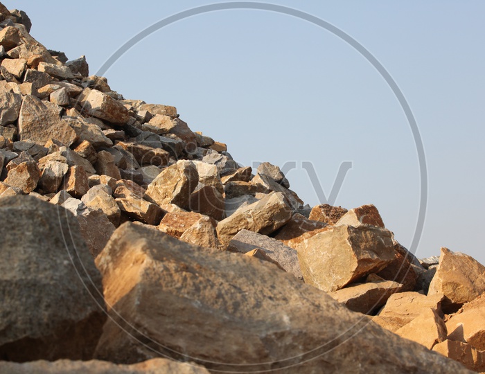 Large rocks in an open area