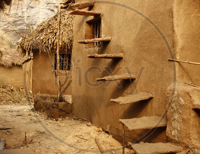 Stairs of a mud house