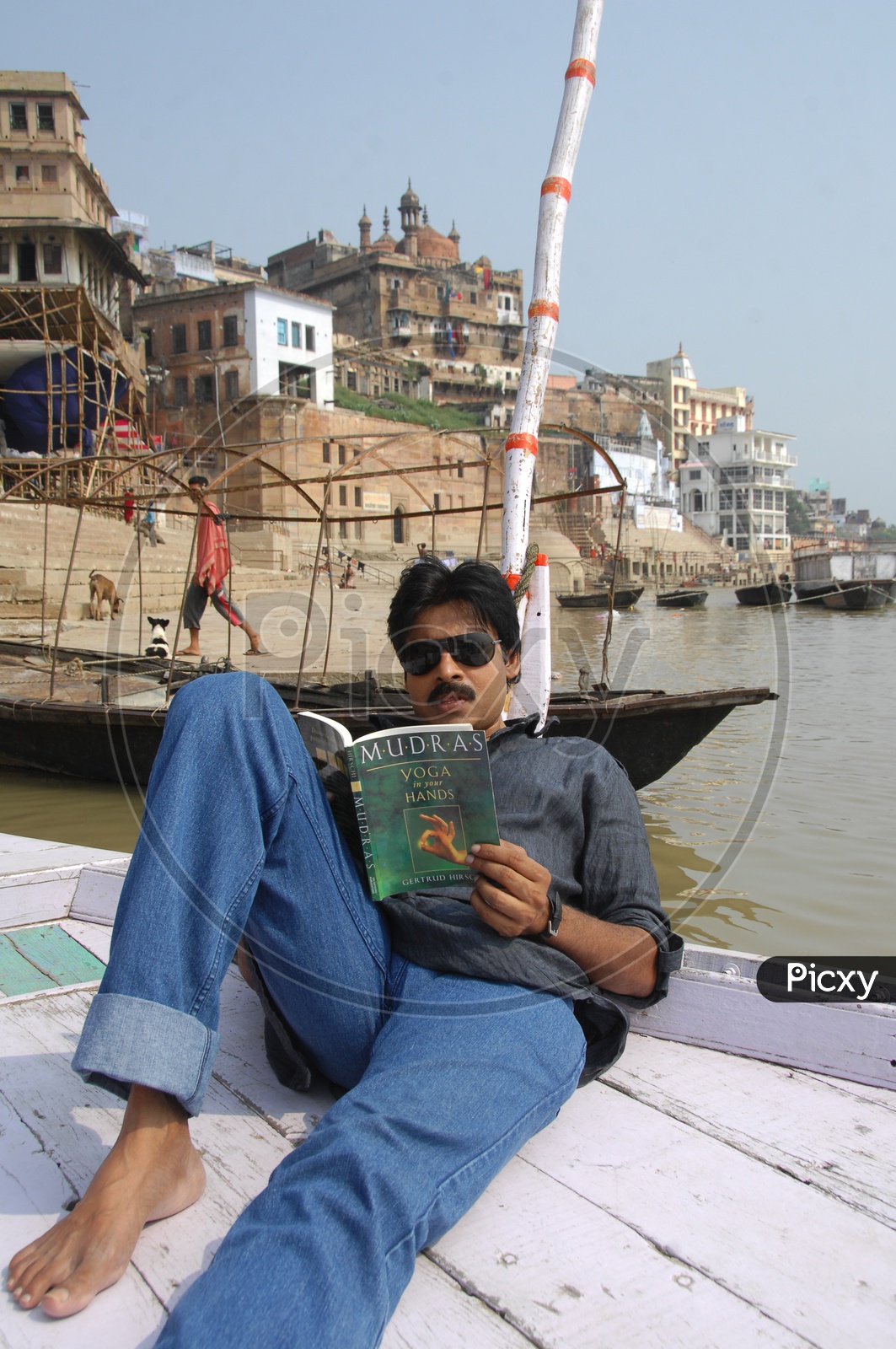 Tollywood actor Pawan Kalyan reading books