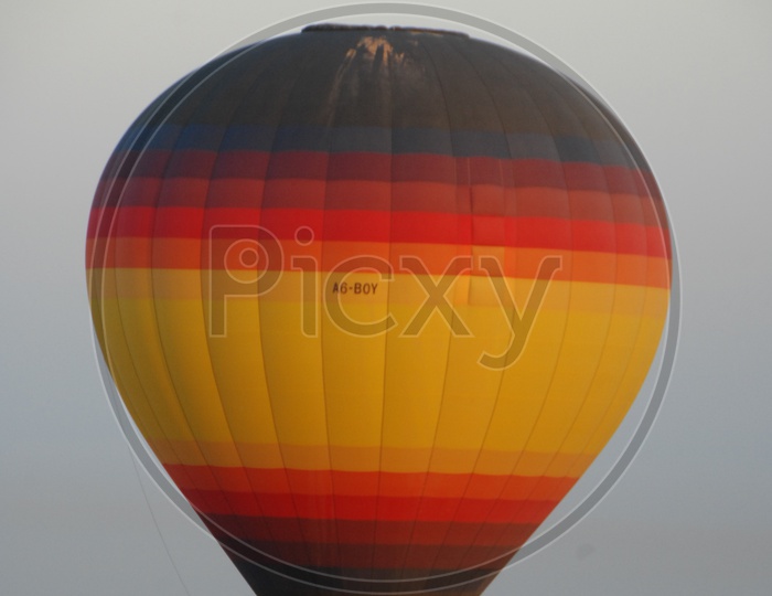 Colorful Hot Air Balloon Flying in Air