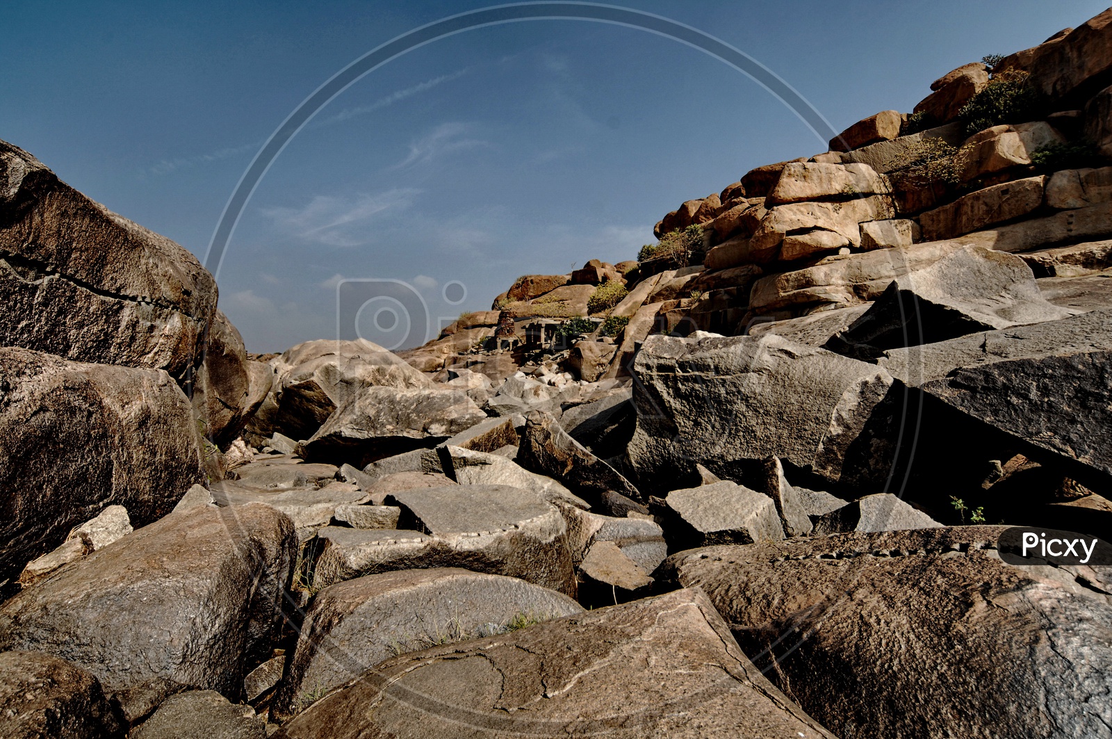 various shapes of rocks in a open area