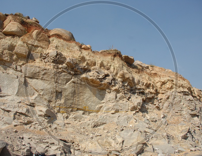 Massive boulders of Granite Open cast quarry